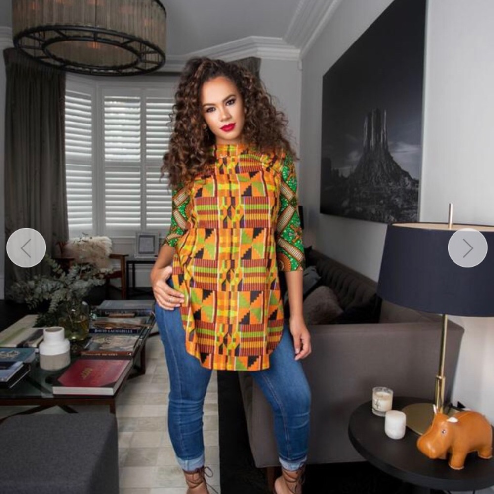 African Print Top 1 (brand new)